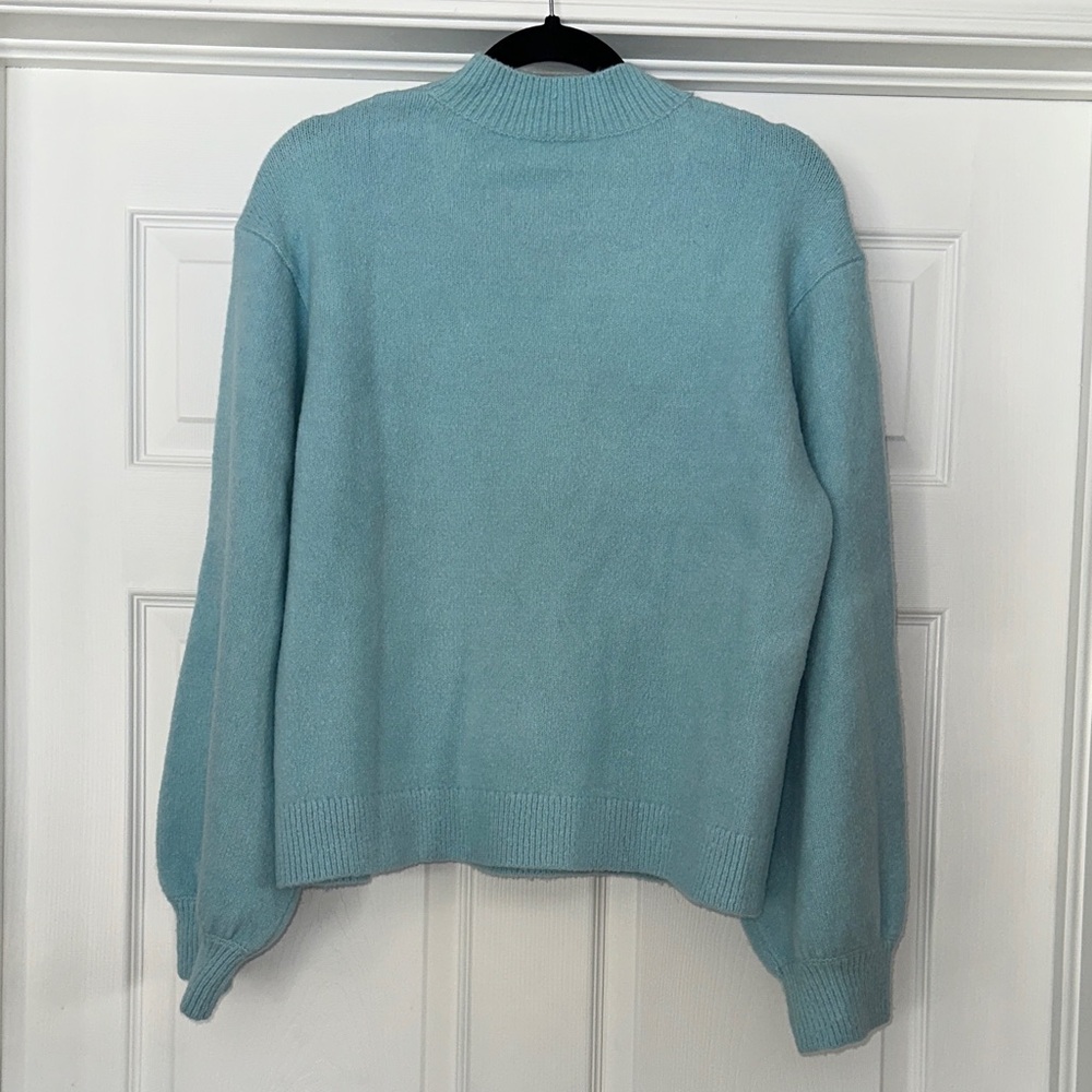 KATE SPADE Light Blue Snowflake Sweater, wool, yak - Picture 5 of 9